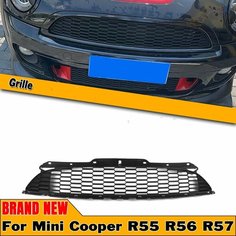 Передняя решетка гоночного гриля для Mini Cooper S R55 R56 R57/R58/R59 2007-2008 2009 2010-2015, матовая черная сетка верхнего бампера, капота, Matte Black Idenuona