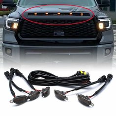 5 шт. для Toyota Tundra 2008-2020 автомобильная передняя решетка светодиодная лампа дымчатый янтарный свет Raptor стиль провод скорость аксессуары для стайлинга, A нет