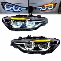 Автомобильный стайлинг фары для BMW F30 фары 2013-2018 F35 искусственная фара 320i 318i 325i DRL Halo Angel Eye автомобильные аксессуары, 2PCS Headlight, Replace Halogen нет