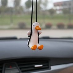 Цветная коробка, подвеска в виде качели утиного автомобиля, искусственная утка, подвесное украшение для автомобиля, подвеска на зеркало заднего вида, милая утка, украшение для автомобиля, 1 нет