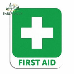 EARLFAMILY 13 см для дефибриллятора AED, наклейка на машину первой помощи, водонепроницаемая наклейка на мотоцикл, автомобильные аксессуары, виниловый декор для окон JDM, YT-282975-13cm