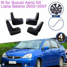 4х Брызговики для Suzuki Aerio SX Liana Baleno 2005 ~ 2007 аксессуары 2005 2006 грязевой брызговик щитка Брызговики переднее заднее колесо брызговики нет