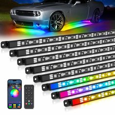 N8 Автомобильная подсветка, цветовая гамма RGB + IC, внешняя неоновая подсветка, беспроводное приложение и дистанционное управление, RGB IC LED Mictuning