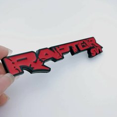 Металлический значок-эмблема RAPTOR, боковая дверь, фотоэлемент для Ford RAPTOR F150 fx4 XLT, модифицированные аксессуары для багажника, Стайлинг, 120mmX23mm, 1pcs RAPTOR svt, red black нет