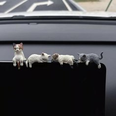 1 комплект, милые украшения для центральной консоли автомобиля, фигурка котенка, авто, украшение для зеркала заднего вида на приборной панели, автомобильные аксессуары, 4pcs нет