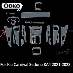 Для Kia Carnival Sedona KA4 2021-2023, интерьер автомобиля, GPS, центральная консоль, прозрачная фотопленка для ремонта от царапин, 2021-2023 B нет