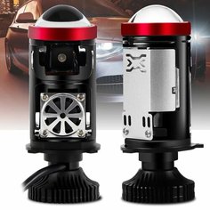 Мини-светодиодные линзы H4 100 Вт 50000LM Двухсветодиодный проектор H4 Светодиодные лампы для фар Canbus Hi-Lo Линзы для автомобиля Мотоцикла Модернизация 12 В, 2pcs 100W LED Lens, H4/9003/HB2 высокий/слабый Racbox