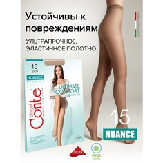 Колготки Conte elegant NUANCE 15, р. 4, beige, 15 den, размер 4, beige