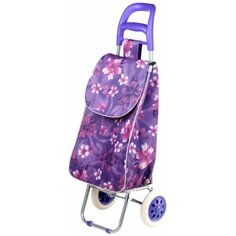Сумка-тележка Perfecto Linea, 34 л, 35х94х28 см, фиолетовый/цветы