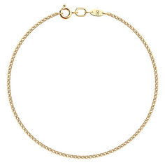 Браслет-цепочка SOKOLOV, красное золото, 585 проба, длина 19 см.