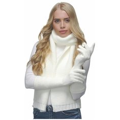 Шарф LAMBONIKA для женщин,170х23 см, one size, молочный