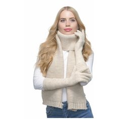 Шарф LAMBONIKA для женщин,170х23 см, one size, слоновая кость