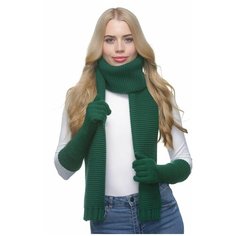 Шарф LAMBONIKA для женщин,170х23 см, one size, изумрудный