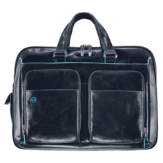 Сумка мессенджер PIQUADRO Blue Square, фактура гладкая, синий