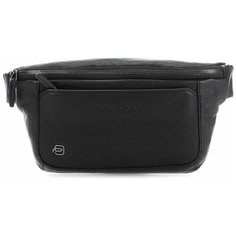 Сумка поясная PIQUADRO Black Square, фактура гладкая, зернистая, черный