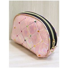 Косметичка Crystel Eden, 8х13х22 см, , розовый/бежевый