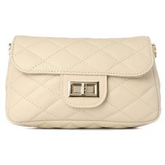 Сумка кросс-боди divas bag, фактура термостежка, светло-бежевый