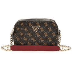 Сумка кросс-боди GUESS, фактура зернистая, темно-коричневый