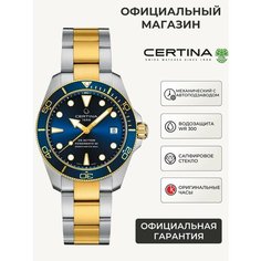 Наручные часы Certina Aqua, синий, золотой, черный, серебряный
