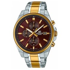 Наручные часы CASIO Edifice, серебристый/золото/коричневый