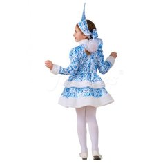 Детский костюм Снегурочка Гжель (7222) 116 см Батик