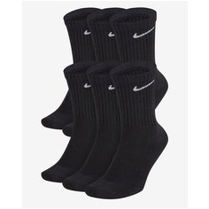 Носки NIKE EVERY DAY CUSHION CREW 6 PAIR SOCKS, комплект, 6 пар, размер M, черный/белый