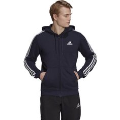 Толстовка adidas Essentials 3-Stripes French Terry Full Zip Hoodie, размер S, , темно-синий