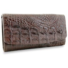Кошелек Exotic Leather, фактура под рептилию, коричневый