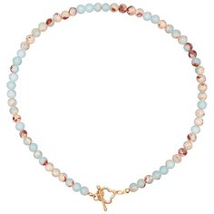 Бусы Strekoza Collection, яшма, длина 40 см, голубой