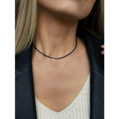 Колье LU Jewel, шпинель, длина 34 см, черный