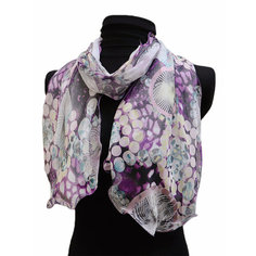 Шарф Crystel Eden для женщин,190х40 см, one size, серебристый/синий