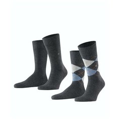 Носки Burlington Everyday, комплект, 2 пары, размер 40-46, серый