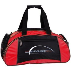Сумка спортивная POLAR, 36 л, 30х24х50 см, ручная кладь, черный/красный