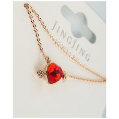 Колье XUPING JEWELRY, длина 45 см, красный