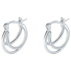 Серьги конго WASABI jewell, размер 21 мм, серебристый