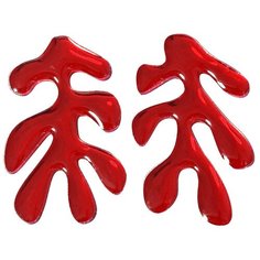 Серьги пусеты MONOLAMA, акрил, красный