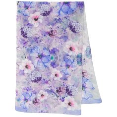Шарф Павловопосадская платочная мануфактура для женщин,150х43 см, one size, синий