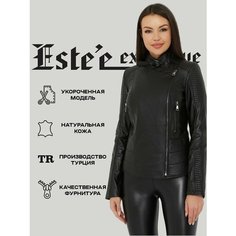 Кожаная куртка Estee exclusive Fur&Leather, размер S, черный