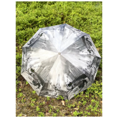 Смарт-зонт GALAXY OF UMBRELLAS, серый с принтом