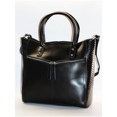 Сумка шоппер Finsa, фактура гладкая, черный