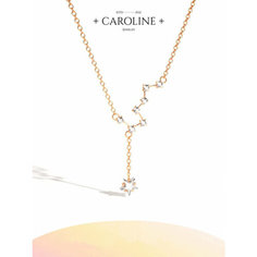 Колье Caroline Jewelry, кристалл, длина 45 см, золотой