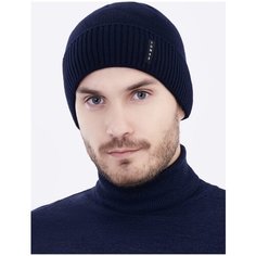 Шапка бини для мужчин, размер 50;52;54;56;58, синий Без бренда