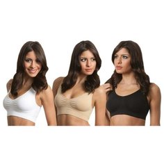 Набор топов French Bra, 3 шт., размер XL, черный, бежевый, белый Holly Industrial Products
