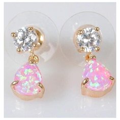 Серьги Lotus Jewelry, опал, розовый