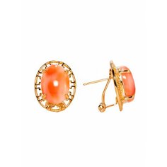 Серьги Lotus Jewelry, коралл, розовый