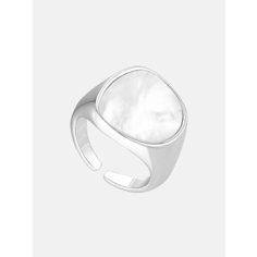 Кольцо Shine & Beauty, перламутр, безразмерное, ширина 20 мм, серебряный
