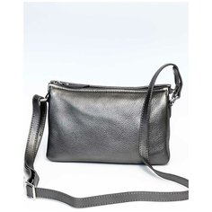 Сумка кросс-боди Sergio Valentini, фактура гладкая, серебрянный