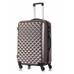 Чемодан-самокат Lcase, 74 л, размер 24", коричневый