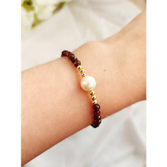 Браслет JEWELRY A VENTO, гранат, 10 шт., размер 17 см, размер S, диаметр 5.4 см, гранатовый