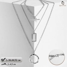 Колье Queen Fair, длина 52 см, серебряный